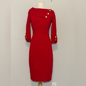 Vintage Caché Contour Red Dress